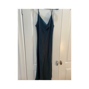 ZARA teal slinky slip dress XL